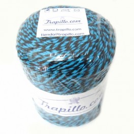 Twisted cotton nº29- Black and Light Blue